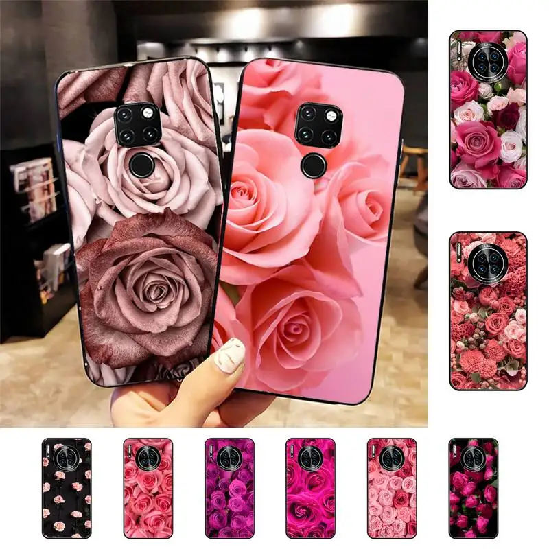 

Pink Rose Phone Case For Samsung A 13 21 30 31 32 51 52 53 70 for Huawei Honor 50 60 70 for OPPO vivo