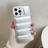 fashion down jacket phone case for iphone 13 12 11 pro max x xs xr 7 8 plus se 2020 puffer case soft silicone cover bumper funda