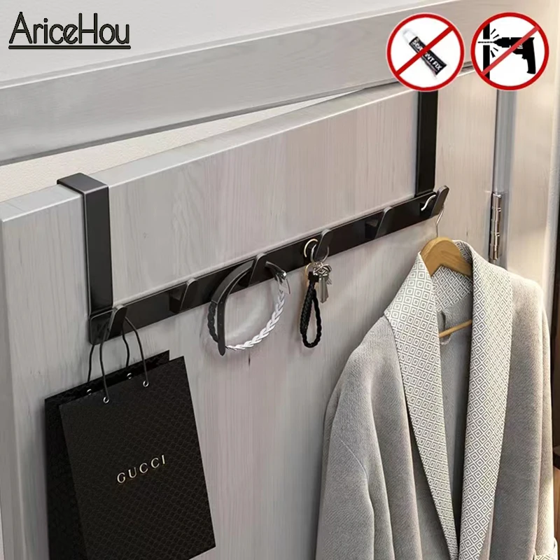 

Door Hanger Hook Kitchen Cabinet Hook Home Bathroom Organizer Rack Towel Hanger Free Punch Back Organizer Wall Hook Hat Rack