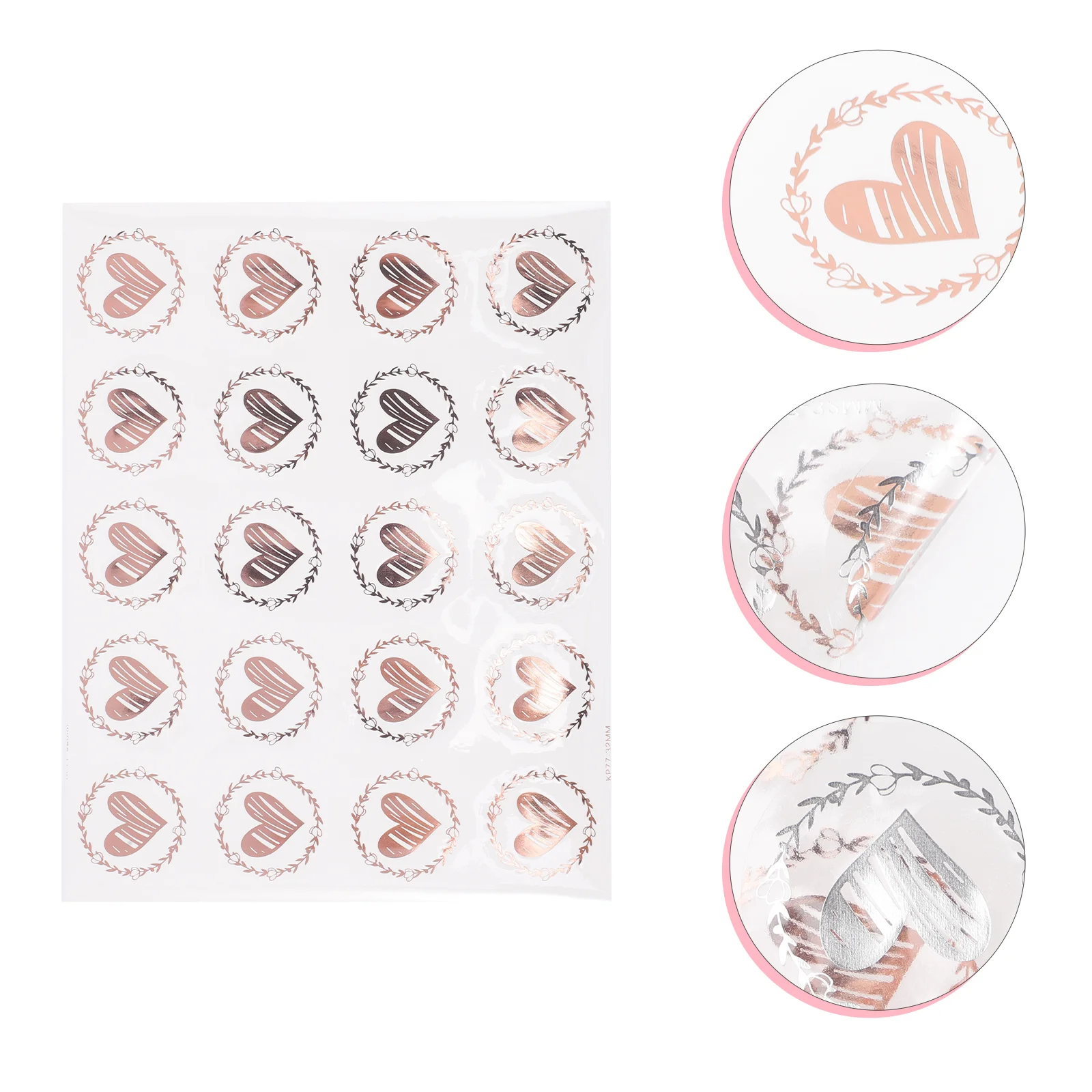 

25 Sheets Heart Shape Sealing Stickers Self-adhesive Envelope Stickers