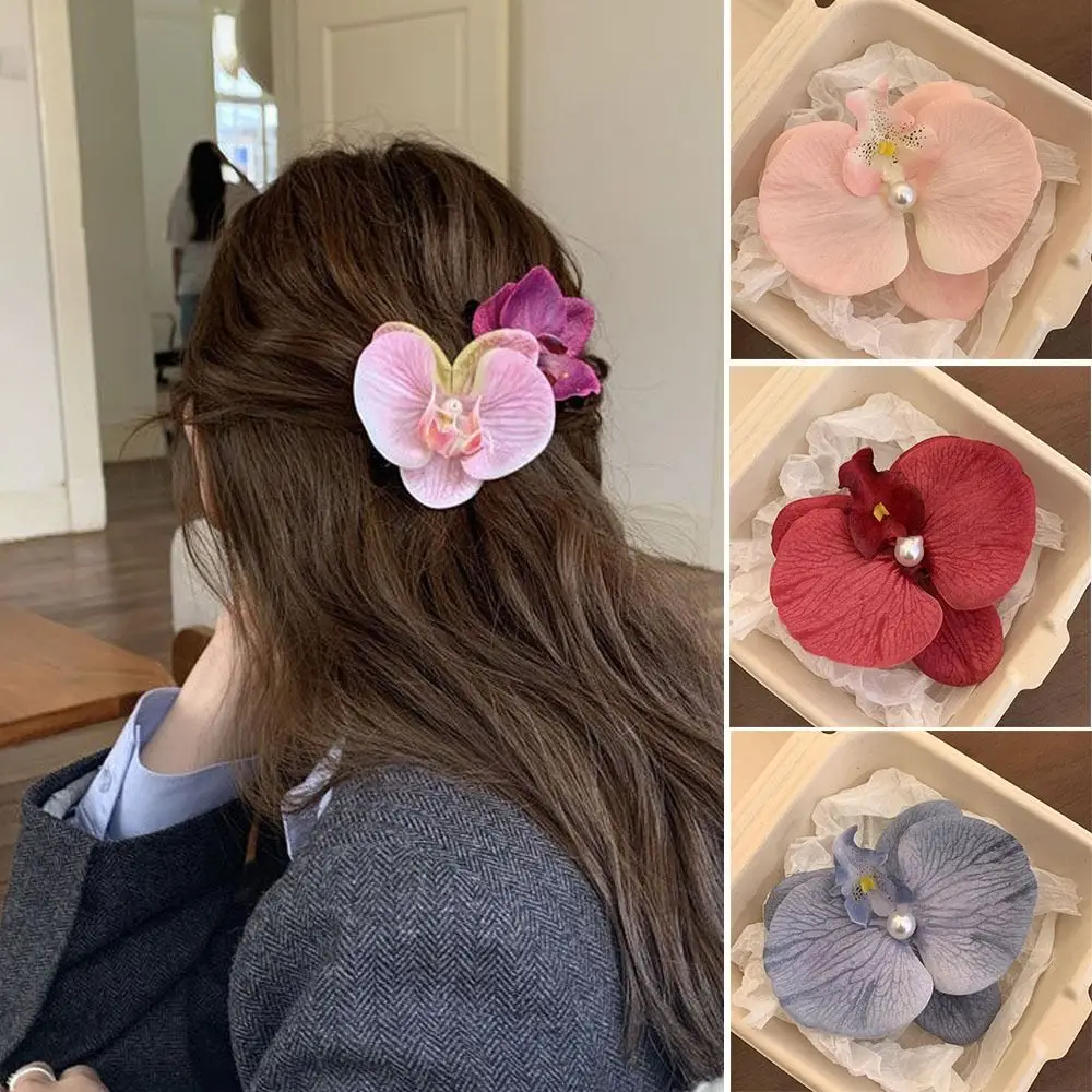 Заколка для волос Phalaenopsis с жемчугом заколка орхидеей и бабочкой аксессуары