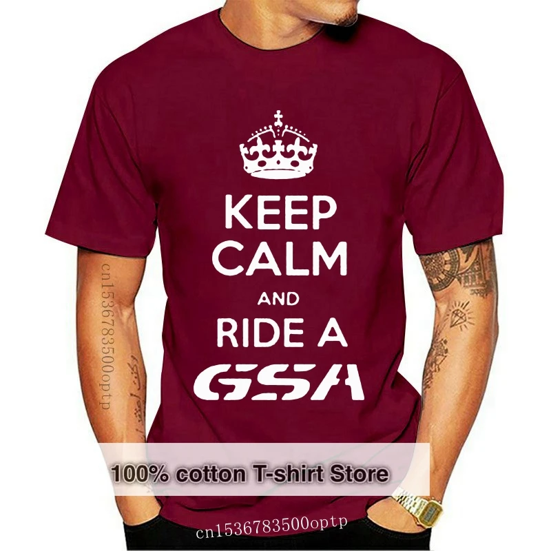 

Мужская футболка с круглым вырезом, с надписью Keep Calm And Ride A GSA