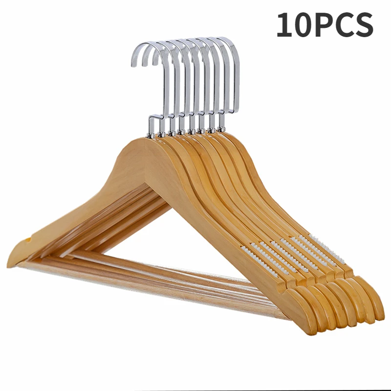 

10 шт. деревянные вешалки в стиле ретро, нескользящая вешалка для одежды для рубашек с 360° ° Вращающийся крючок, органайзер для гардероба, вешалка для одежды, куртки