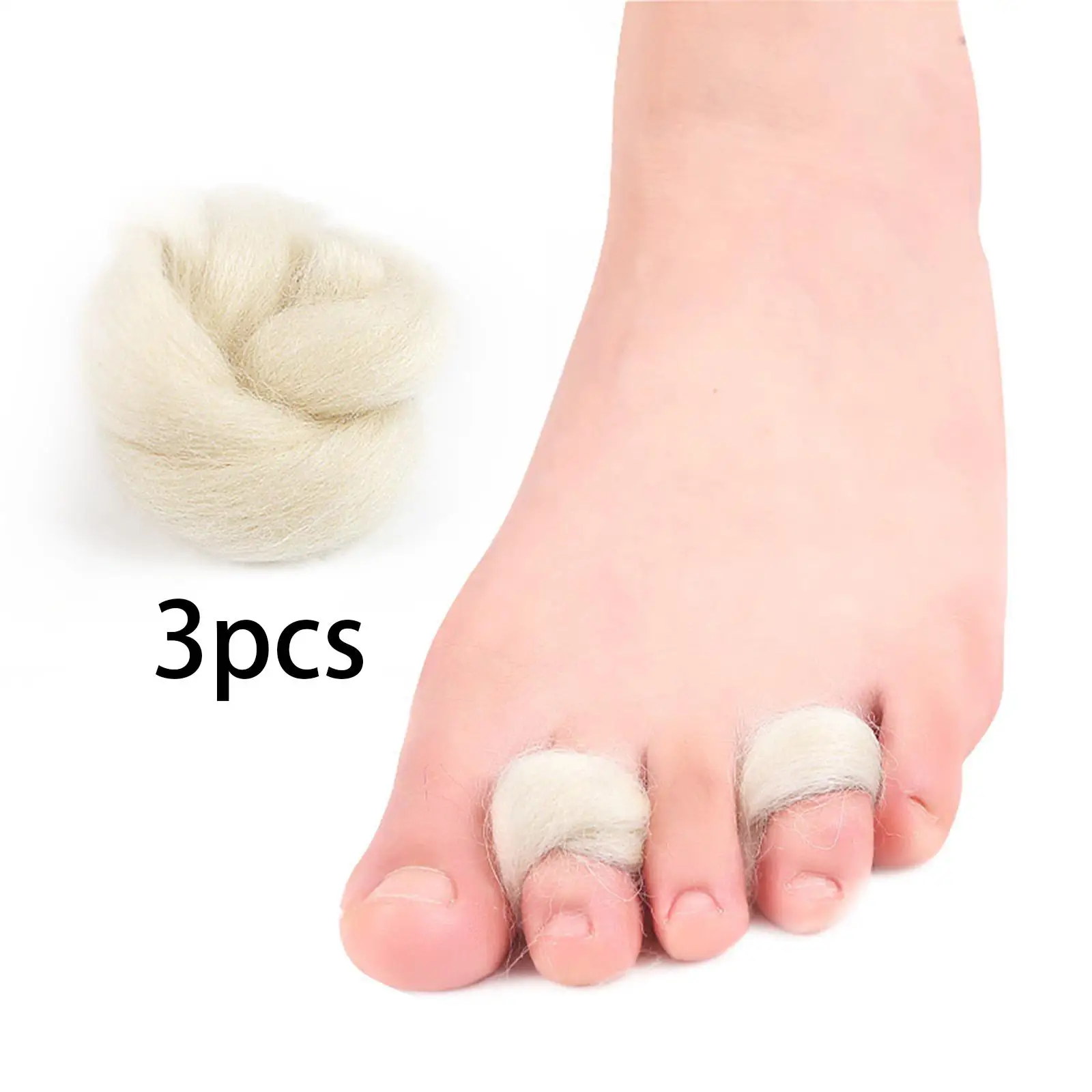 

Мягкие 3 шт. шерстяные амортизирующие разделители для пальцев ног, походные блистерные прокладки для минимизации боли, многоразовые