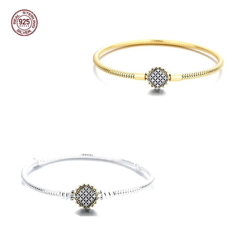 

2022 popular fashion 925 silver sunflower sunshine bracelet fit for original exquisite pendant ladies boutique gift