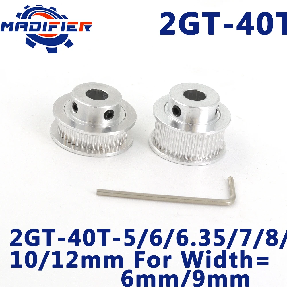 

40 Teeth 2GT 2M Timing Pulley Bore 5/6/6.35/7/8/10/12mm for GT2 Synchronous belt width 6/9mm small backlash 40Teeth 40T