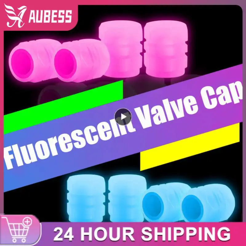 

Durable Wheel Tyre Rim Stem Covers Luminous Tire Valve Cap Universal Fluorescent Valve Cap Waterproof Car Accessory Dustproof