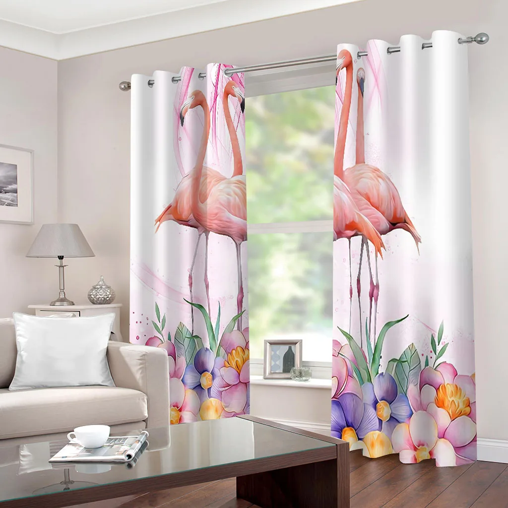 Детские плотные шторы по индивидуальному заказу 3D розовые птицы животные узор с