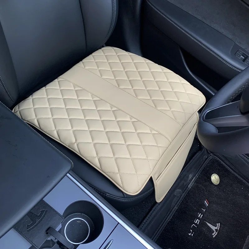 

Автомобильная подушка для сиденья с карманом, универсальная Всесезонная подушка для переднего сиденья, кожаный коврик для автомобильного сиденья, защитный чехол