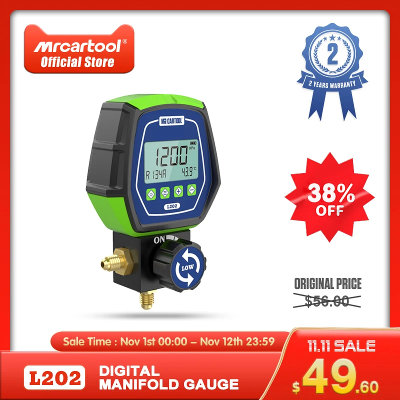 Pаспродажа MRCARTOOL L202 тестер утечки хладагента для кондиционера, набор измерителей давления, тестер вакуумной температуры ОВКВ, цифровой измеритель кол... Скидка MRCARTOOL L202 тестер утечки хладагента для кондиционера, набор измерителей давления, тестер вакуумной температуры ОВКВ, цифровой измеритель кол...