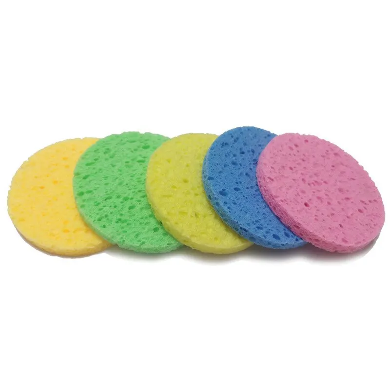

5pcs Facial Washing Sponge Face Care Cleansing Makeup Remover Tools Natural Wood Sponge Compress Cosmetic Puff New style