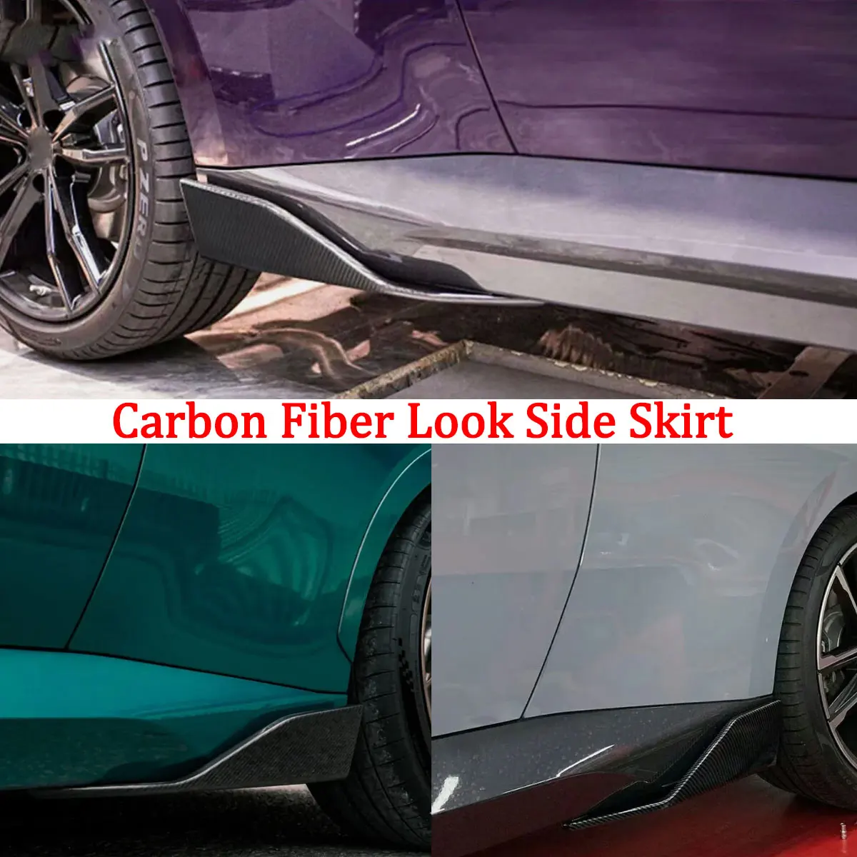 Боди-юбка для BMW 2 серии G42 220i 230i M240i Coupe 2022-2024 черные глянцевые боковые юбки