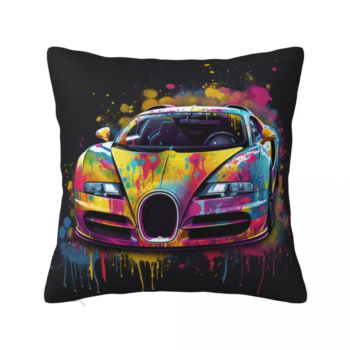 

Super Sports Car Pillow Case Psychadelic Grafitti Kawaii Polyester Pillowcase Bedroom Zipper Spring Cover
