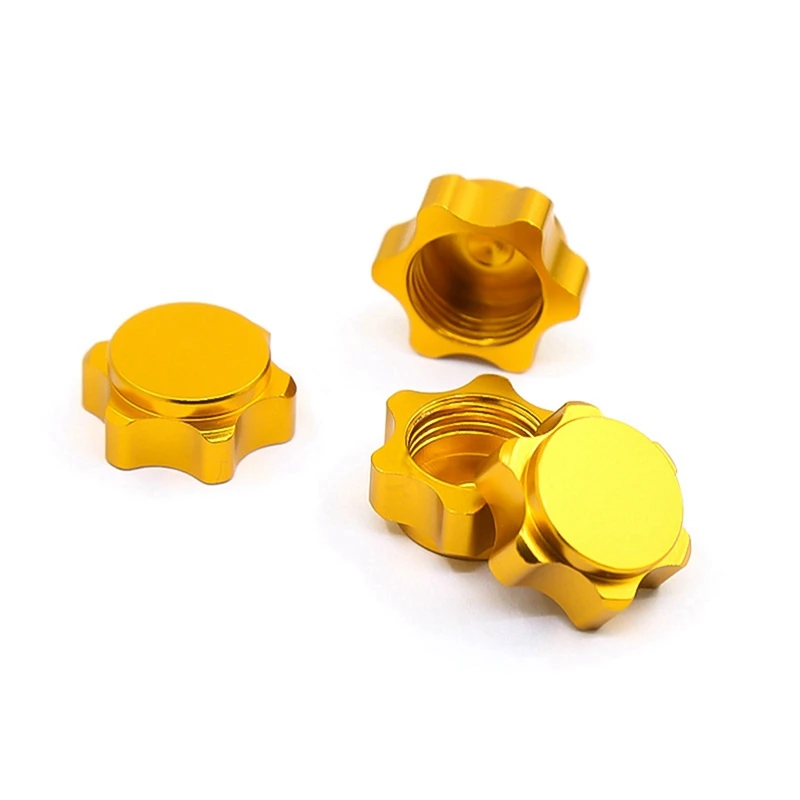 

8Pcs Aluminum Wheel Hub Cover Anti-Dust Cover 17Mm Hex Nut For 1/8 RC Car,Gold