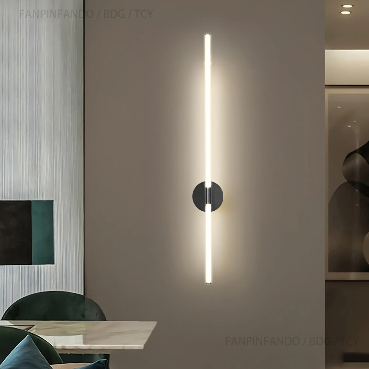 LODOOO-Lámpara LED de pared moderna para decoración del hogar, candelabro de interior dorado/Negro, 4500K, 68-88cm