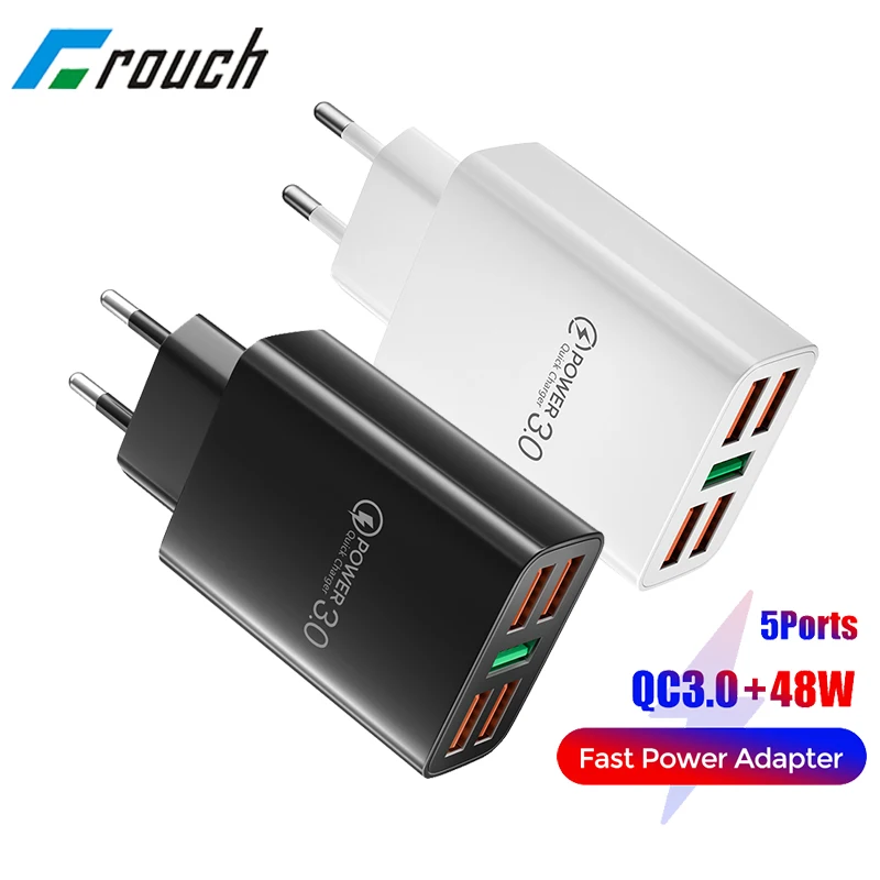 

Зарядное устройство с 5 USB-портами, 48 Вт, QC 3,0