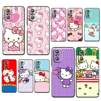 cartoon hello kitty pink for xiaomi redmi k50 k40 gaming k30 k20 pro 5g 10x 9t 9c 9a tpu soft black phone case fundas coque capa