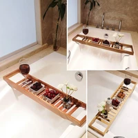 bamboo extension antiskid bathroom multi function bathtub shelf toilet spa bath shelf bathtub tray bathtub accessories
