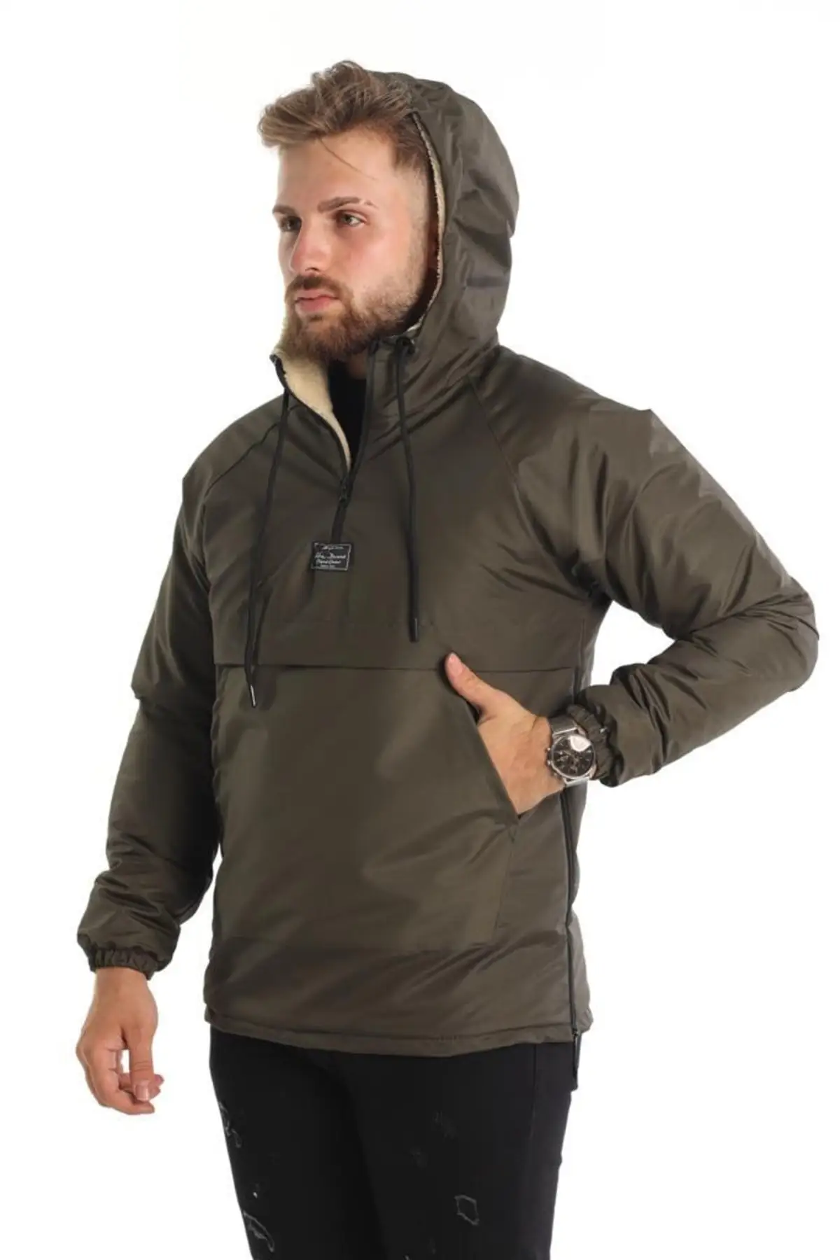 Men's Raincoat Coat Khaki