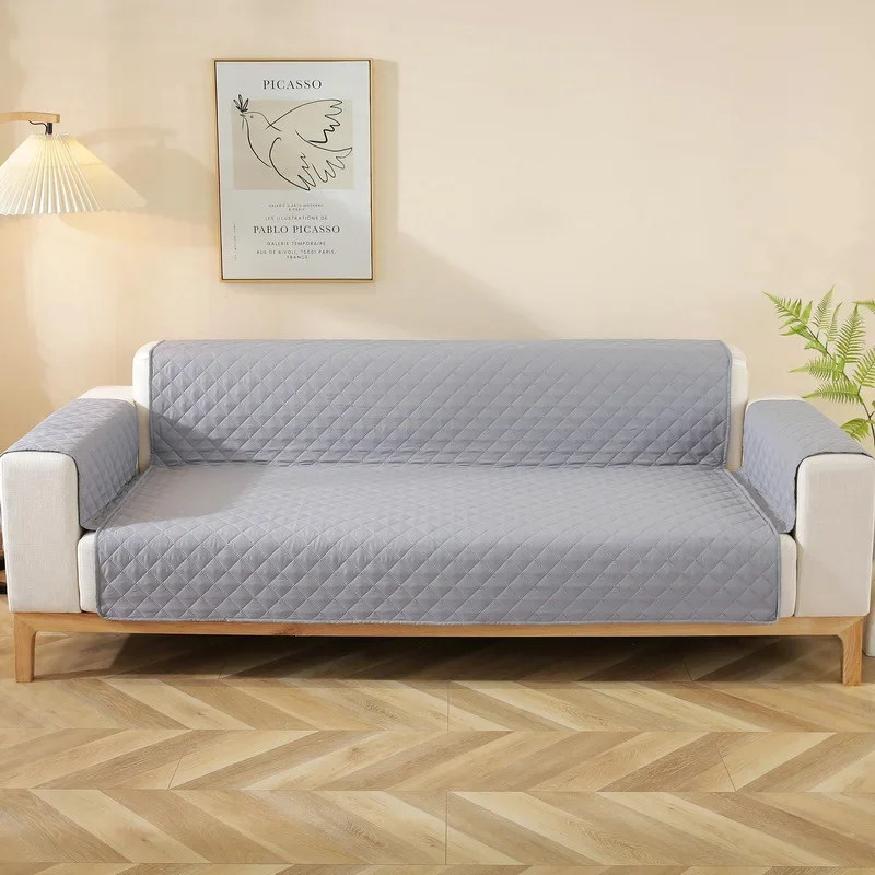 Современный простой клетчатый однотонный чехол для дивана домашних животных