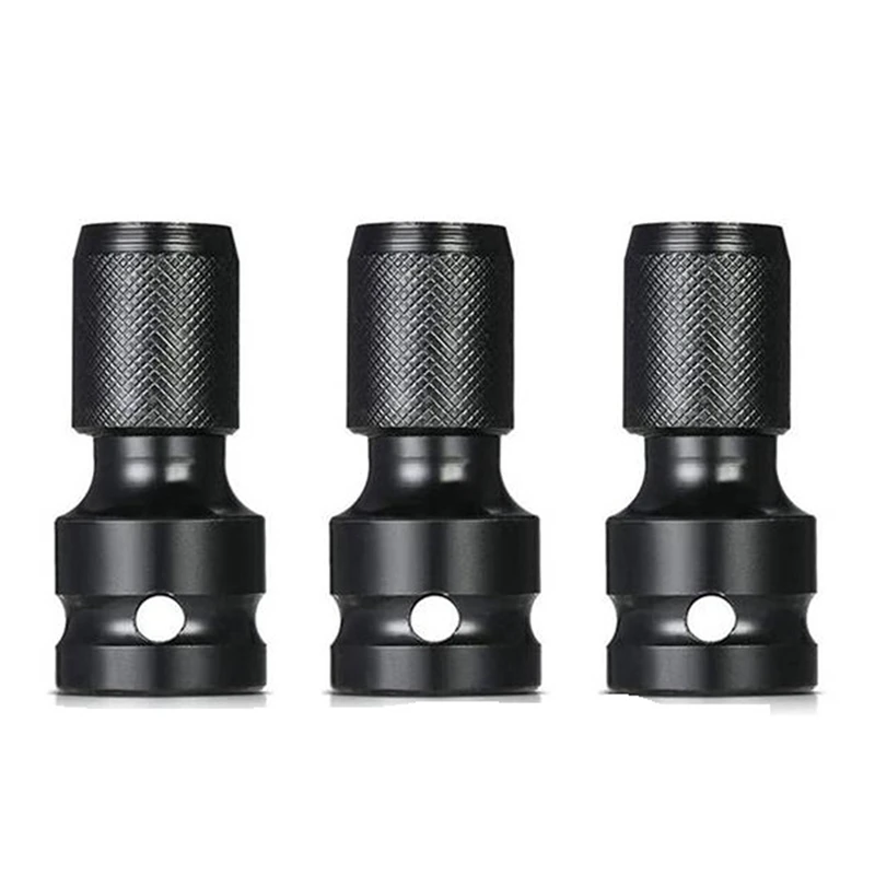3Pcs 1/4 Inch Bit Socket Adapter, 1/2 Inch Square Drive (1.3