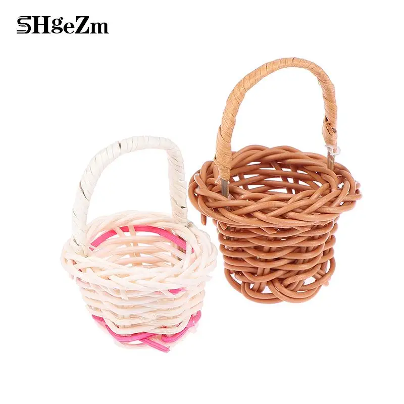 

1Pc Mini 1:12 Dollhouse Miniature Mini Woven Basket Hand Woven Vegetable Food Storage Basket Miniature Decoration Toys