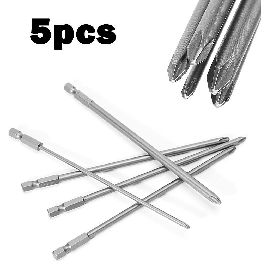 

5Pcs 6.35mm Shank 150mm Long PH1 PH2 S2 Steel Cross Screwdriver Bits Power Driver Tool For Air Screwdrivers Electric Drills