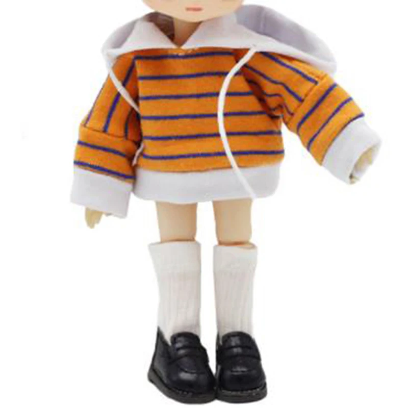 

1/12 Doll House Doll Clothes Accessories Striped Sweater Doll Clothes Unisex Doll Trend Clothing 6 Colors