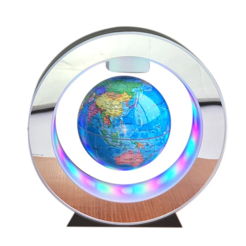 

NEW-4 Inch O-Shaped Magnetic Levitation Globe Luminous Office Decoration Home Creative Magnetic Levitation Gift US Plug