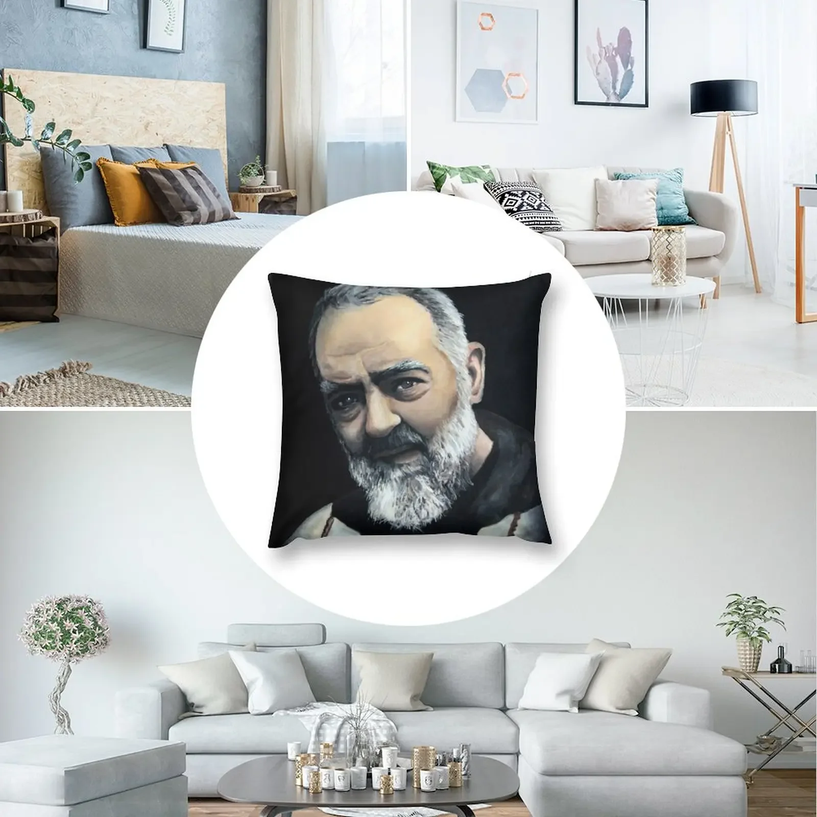 Saint Pio from Pietrelcina Декоративная подушка Наволочки Подушки для детей Подушка