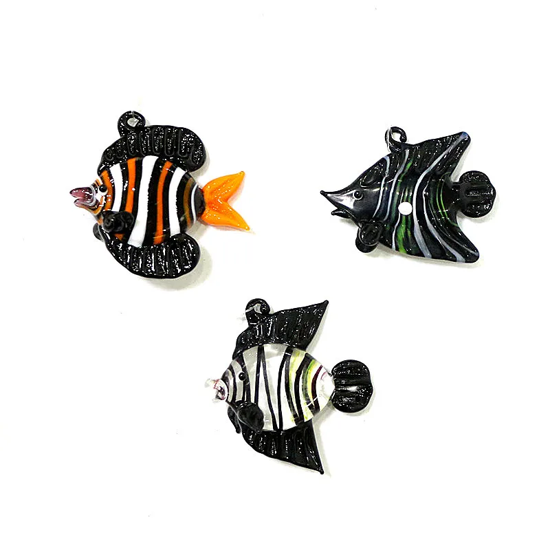 

3PCS Colorful Floating Glass Bubble Tropical Fish Mini Figurines Ornaments Aquarium Decor Cute Sea Animals Small Statue Pendants