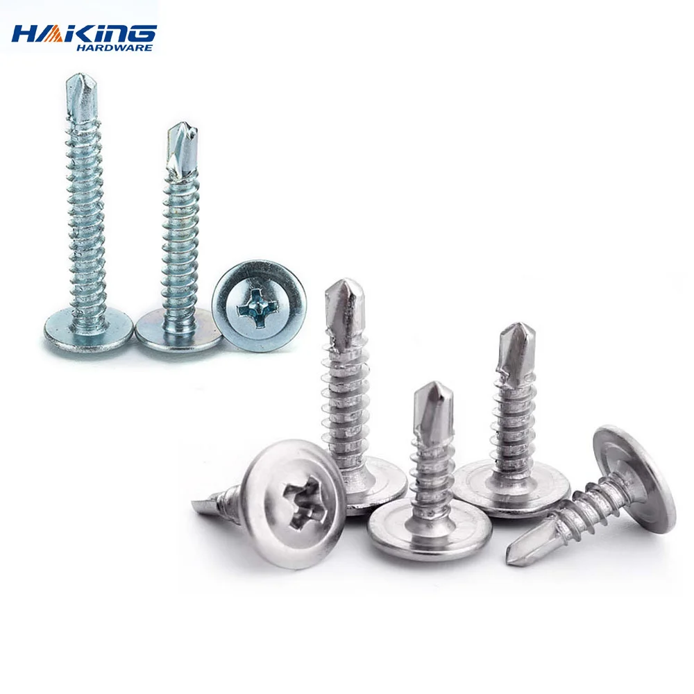 

30pc washer head phillips self drilling tapping screw stainless steel zinc plated M4.2 M4.8 hardiflex screw for metal wood sheet