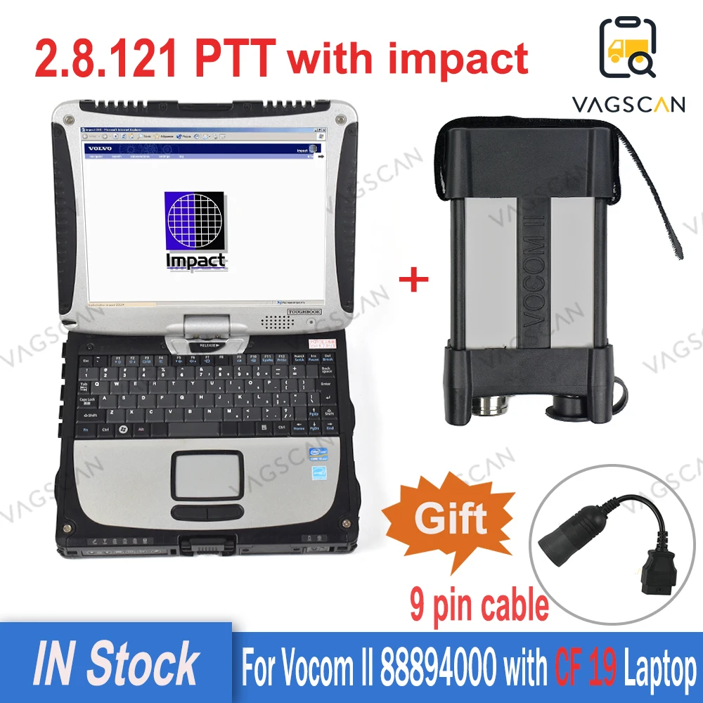 

88894000 2.8.121 VOCOM 2 Diagnostic Tool Vocom II Communication Unit OBD2for European Trucks with CF19
