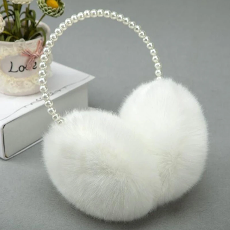 

1Pcs Pearl Earmuffs Cute Autumn And Winter To Keep Warm Comfortable Unisex Warmers Imitation Rabbit Plush Ear Muff Wholesale