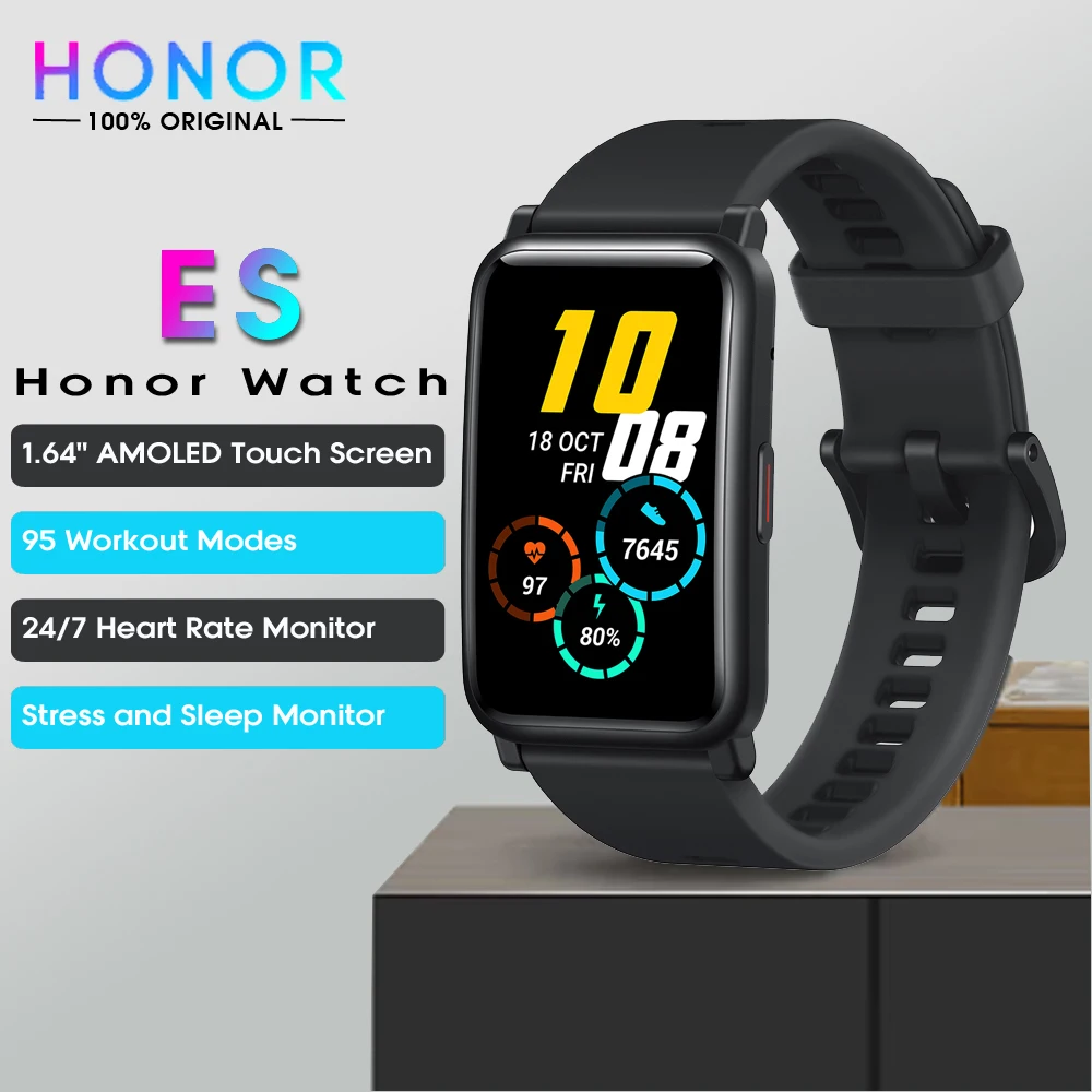 

Смарт-часы HONOR ES с сенсорным экраном 1,64 дюйма, пульсометром и монитором сна