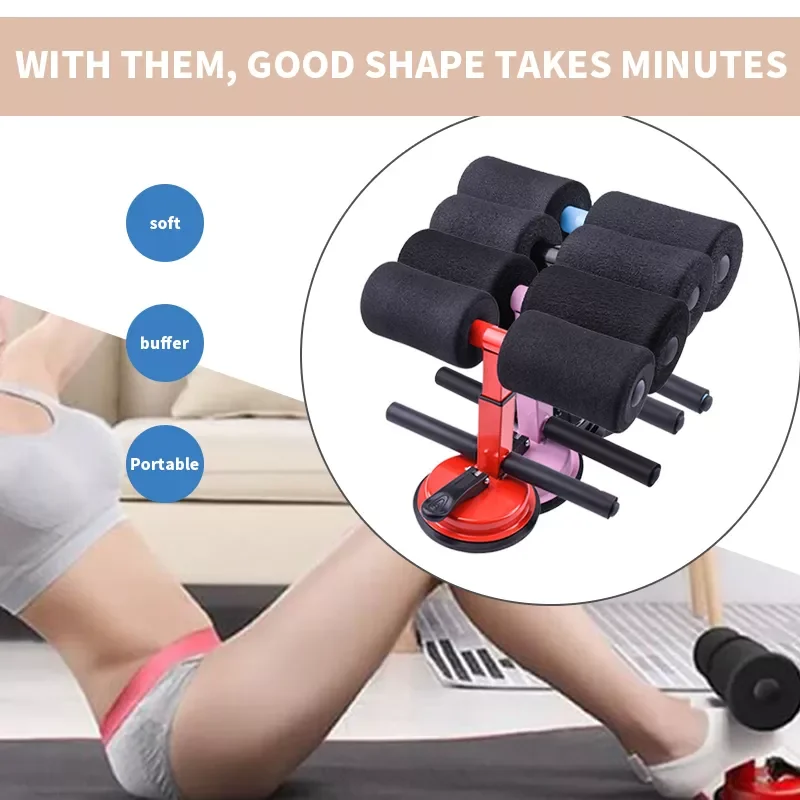 Poles Sit Up Equipment with Suction Cup Sit-up Home Trainer Gym Equipment Fitness Men & Women Bodybuilding Muscle Workout