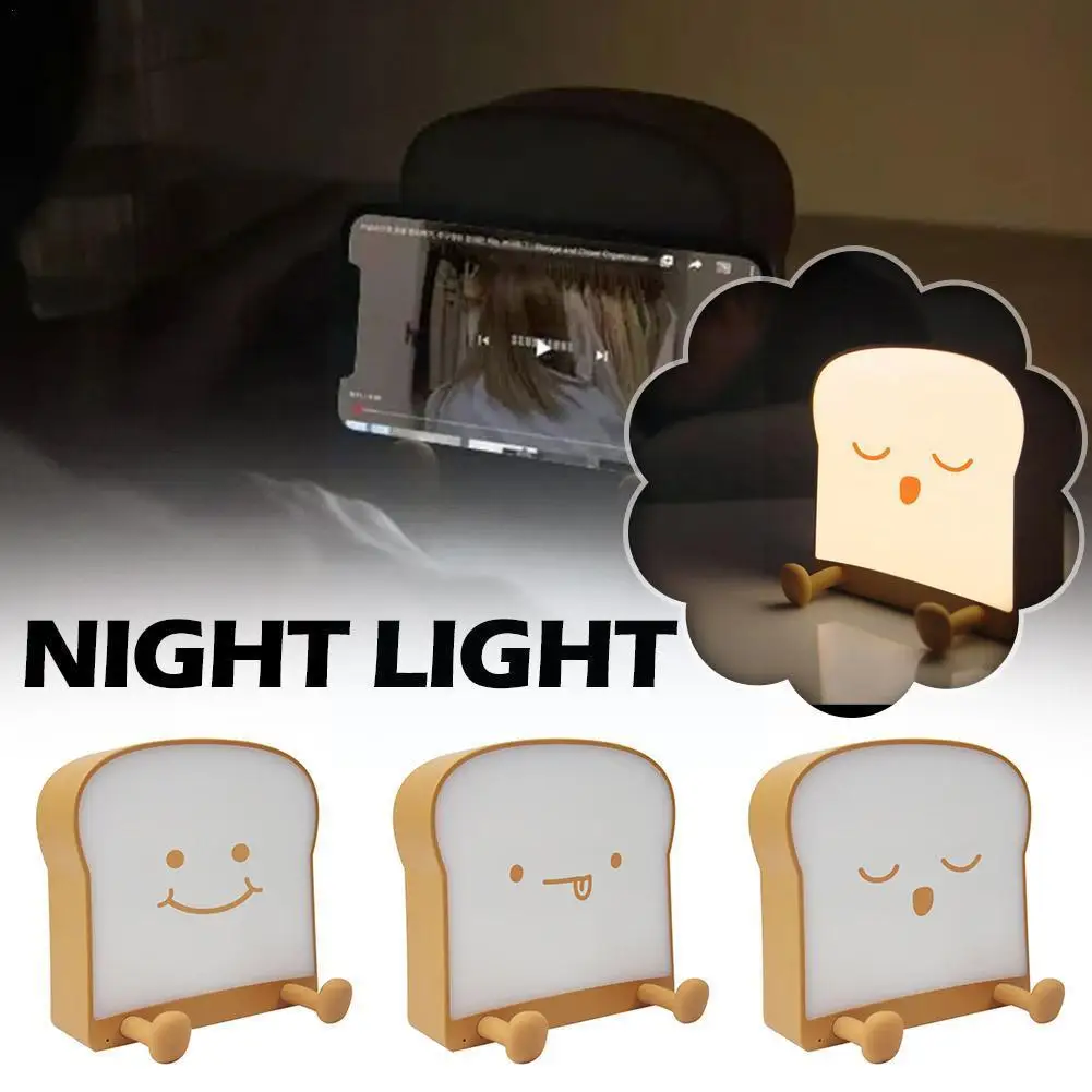 

Silica Gel Night Light Bedroom Decor Lights Rechargeable Lamp USB Moonlight Cartoon For Room Cute Toaster Birthday Child Te S4Q7