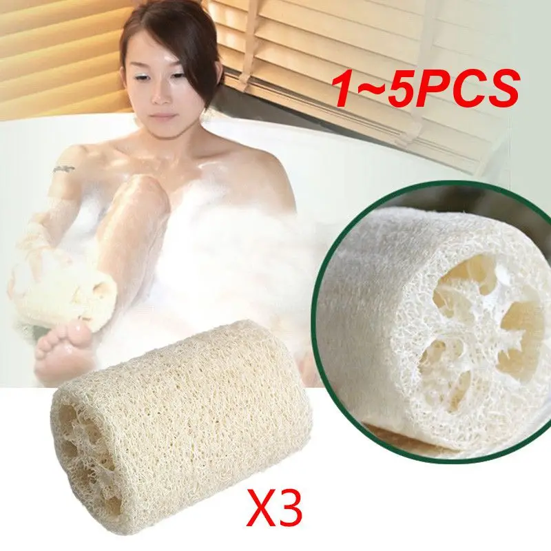 

1~5PCS Natural Loofah Luffa Bath Body Shower Sponge Kitchen Cleaing Scrubber Scrub Pad Antibacterial Loofa Bath Shower Sponge