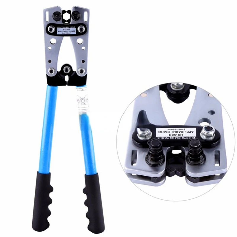Professional Wire Stripper Crimping Plier Hex Crimper Crimping Tool Battery Cable Lug Hand Tool
