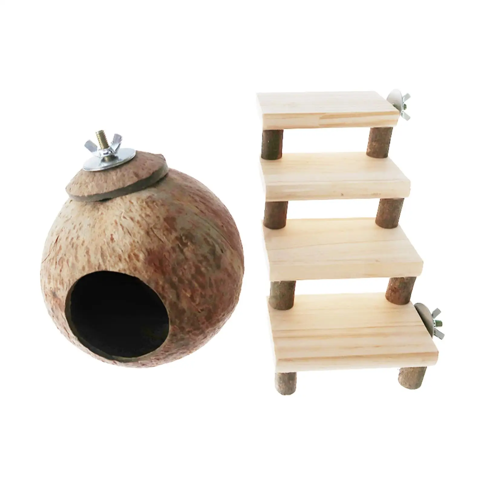 Кокосовый хомяк с лестницей искусственное украшение для обитания упражнения