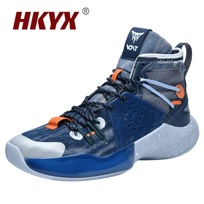 Men's Patchwork Color Basketball Shoes Men's High Top Lace-up Sports Shoes High Quality Non-slip cushioning Rubber Soles