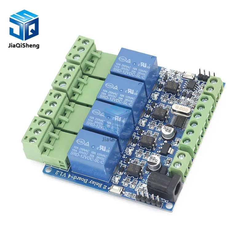 4-полосный релейный модуль Modbus RTU для самостоятельной сборки, система STM8S103, 4-полосный вход, 485 коммуникация