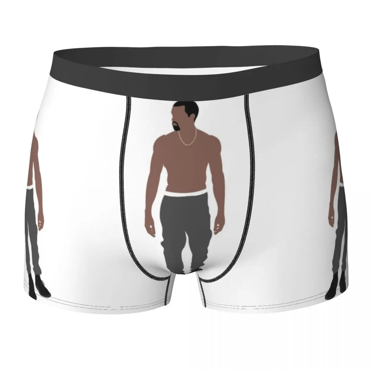 Kanye West Fanart Underwear Rapper Heartbreak Power Sing Pouch Trenky Boxershorts Print Boxer Brief Breathable