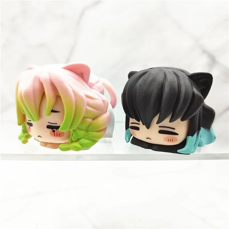 Фото Аниме Demon Slayer Kamado Nezuko Tanjirou Agatsuma Zenitsu PVC Q Version Napping Cat Inosuke Prone Pose Модель игрушки №3