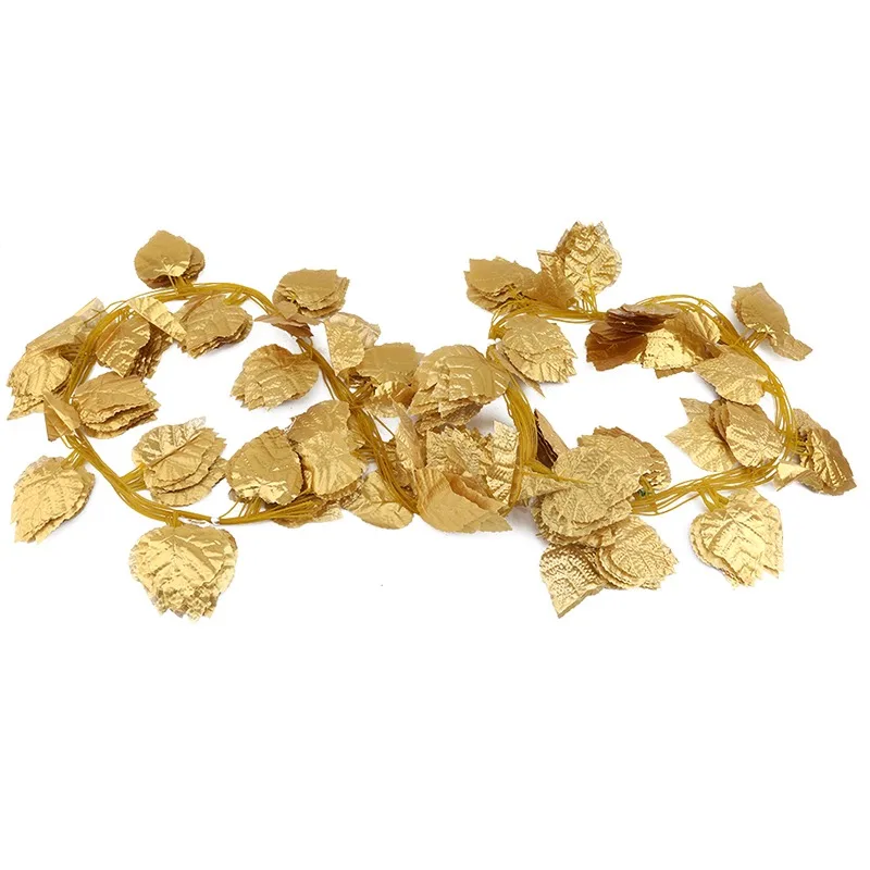 

12 шт. 2 м золотое искусственное растение ротанговая Рождественская елка настенная подвеска эвкалипт Маргаритка виноградные листья Золотая ...