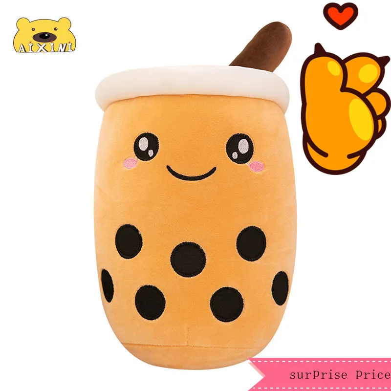 

2pcs Boba Pillow Plush Bubble Tea Plush Toy Milk Boba Tea Plush Cup Shaped Real Life Food Stuffed Soft Cushion Kid Birthday Gift