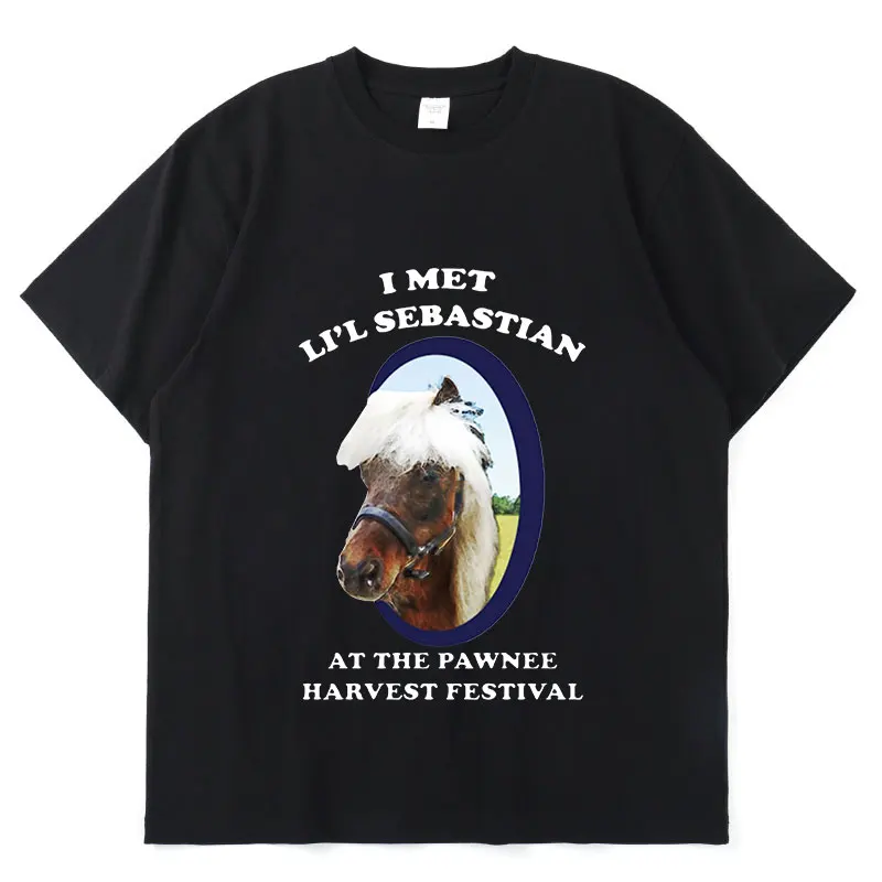 

Футболка мужская оверсайз из чистого хлопка, винтажная тенниска с надписью I Met LiL Себастьян, повседневная майка для отдыха