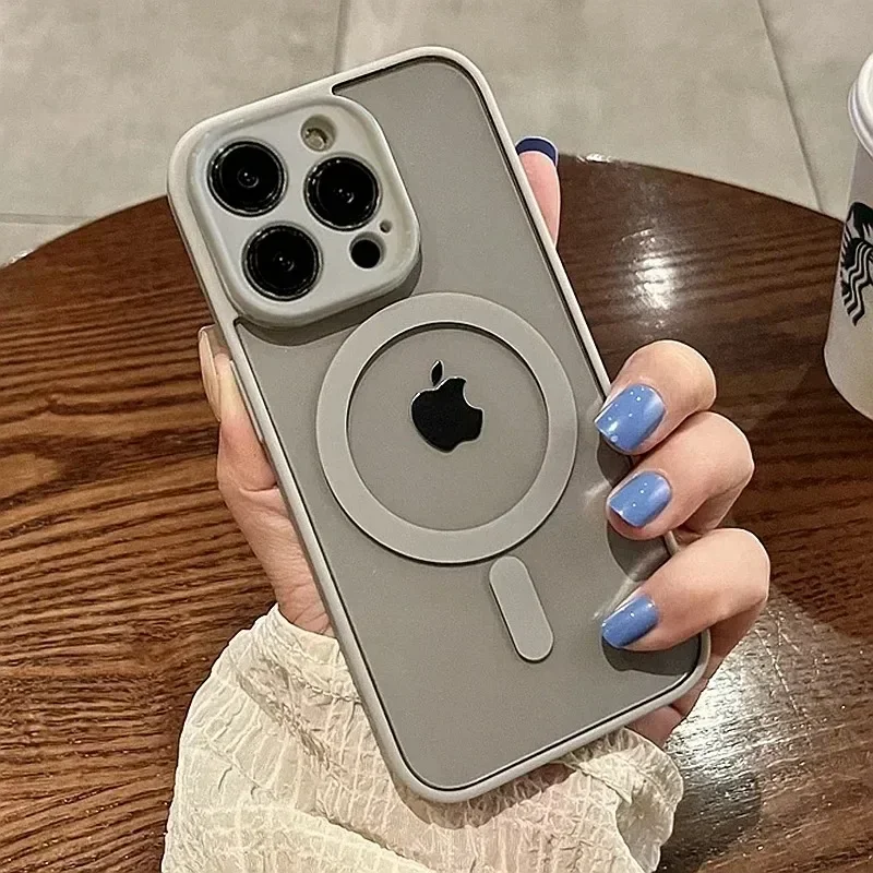 Роскошный Матовый полупрозрачный чехол для iPhone 15 14 Plus 13 12 11 Pro Max бронированный