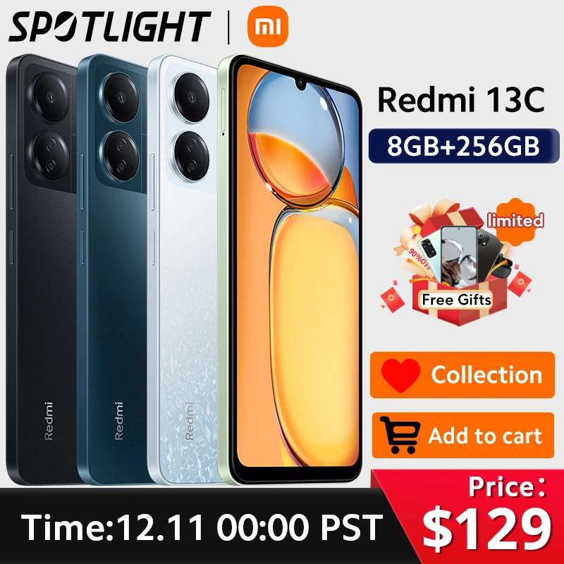 [World Premiere]Global Version Xiaomi Redmi 13C MTK Helio G85 Octacore 50MP Camera 5000mAh MIUI 14 90Hz 6.74" Display Redmi 13 C