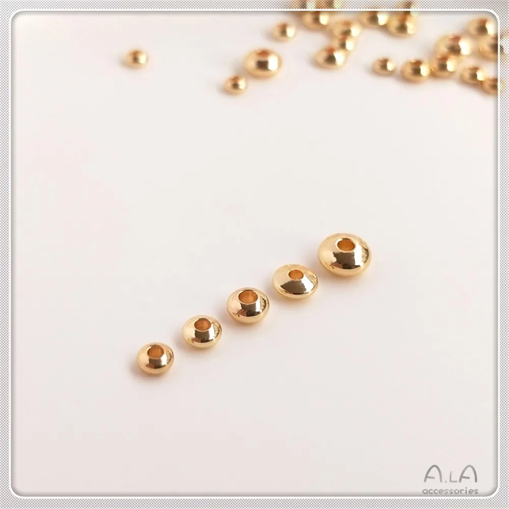 

14k gold clad gold beads flying saucer beads DIY bracelet abacus 3/4/5mm spacer beads with